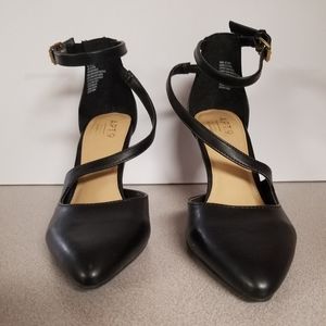 Like New Apt. 9 Black Strappy Heels, Size 5.5
